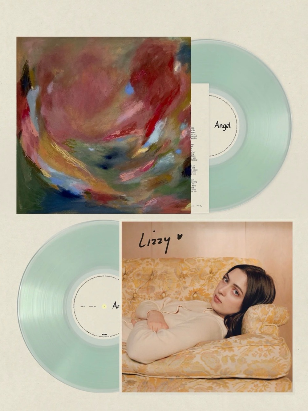 Lizzy Angel Vinyl Art Print Pack - Mint Green Record